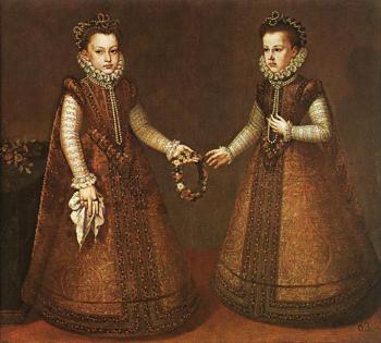 阿朗索 桑切斯 科埃略 Infantas Isabel Clara Eugenia And Catalina Micaela 阿朗索 桑切斯 科埃略 Infantas Isabel Clara Eugenia And Catalina Micaela